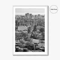 Oakland Skyline Black and White Fine Art Photo Print, Berkeley San Francisco Bay Poster