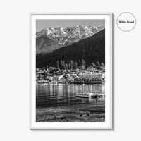 Queenstown Black and White Fine Art Photo Print, Lake Wakatipu, South Island Poster