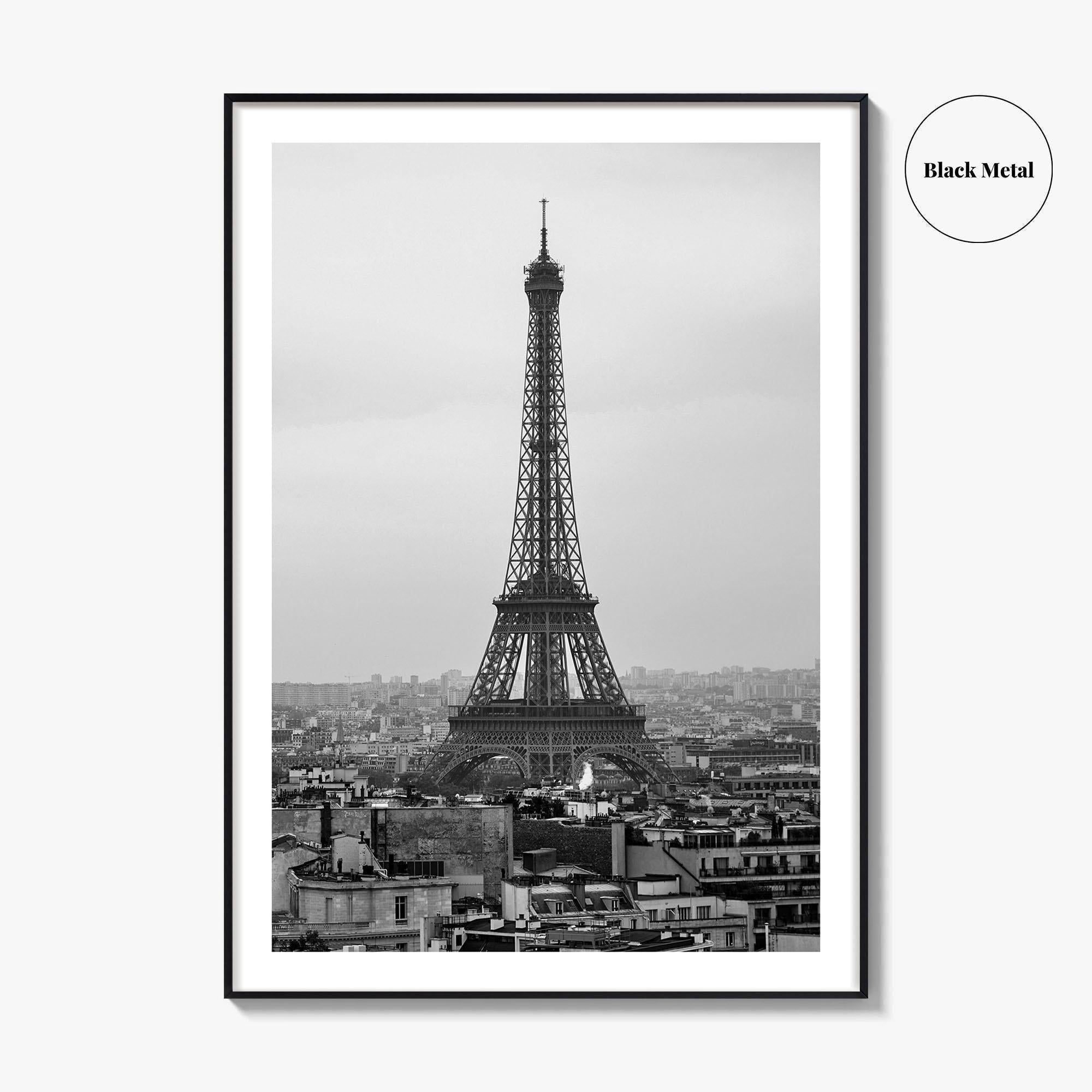 Paris Black and White Fine Art Photo Print, Arc de Triomphe, Eiffel Tower Poster