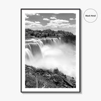 Niagara Falls Black and White Fine Art Photo Print, USA Canada Waterfall Ontario Poster