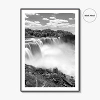 Niagara Falls Black and White Fine Art Photo Print, USA Canada Waterfall Ontario Poster