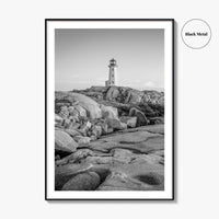 Peggy's Cove Black and White Fine Art Photo Print, Nova Scotia Halifax Poster