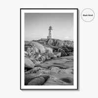 Peggy's Cove Black and White Fine Art Photo Print, Nova Scotia Halifax Poster