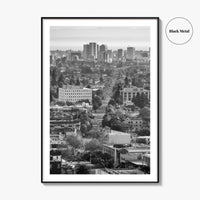 Oakland Skyline Black and White Fine Art Photo Print, Berkeley San Francisco Bay Poster