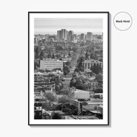 Oakland Skyline Black and White Fine Art Photo Print, Berkeley San Francisco Bay Poster