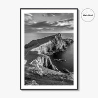 Neist Point Lighthouse Black and White Fine Art Photo Print, Isle of Skye Poster