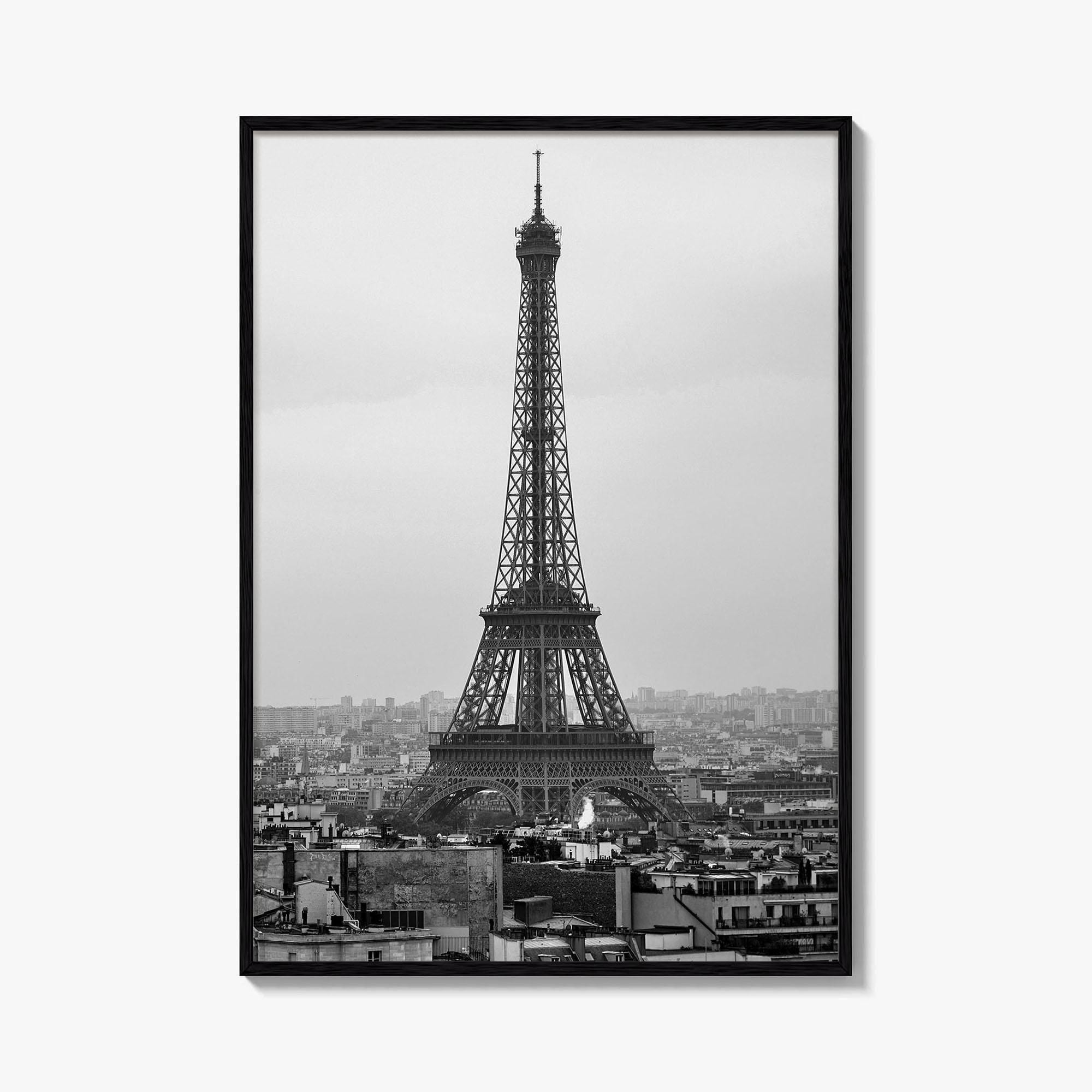 Paris Black and White Fine Art Photo Print, Arc de Triomphe, Eiffel Tower Poster