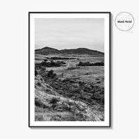 Oklahoma Black and White Fine Art Photo Print, Wichita Mountains, Lawton OK Wall Poster