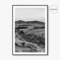 Oklahoma Black and White Fine Art Photo Print, Wichita Mountains, Lawton OK Wall Poster