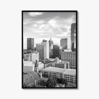 Oklahoma City Skyline Black and White Fine Art Photo Print, OKC Poster