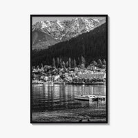 Queenstown Black and White Fine Art Photo Print, Lake Wakatipu, South Island Poster