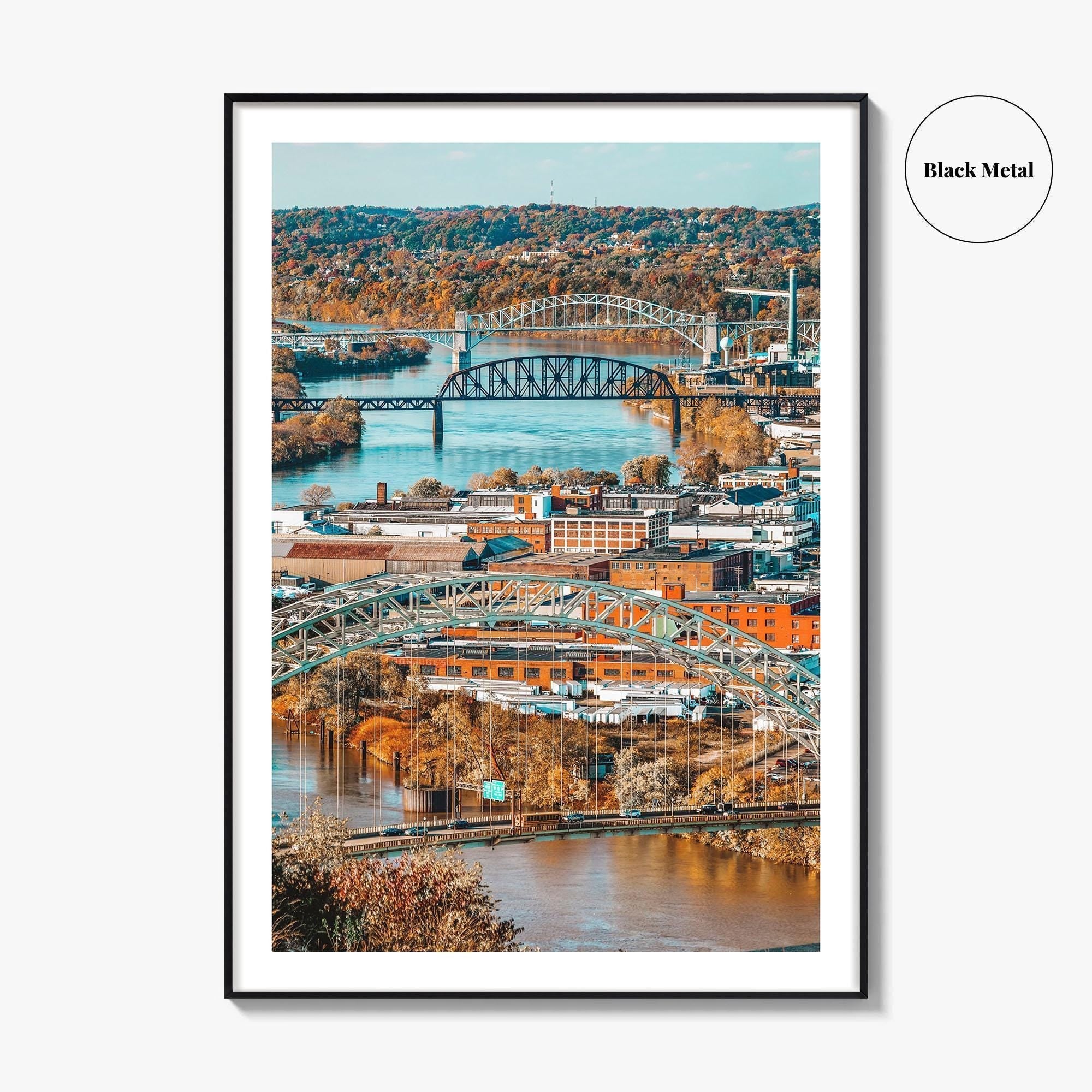 Pittsburgh Fine Art Photo Print, West End Bridge, Ohio River, Pennsylvania USA