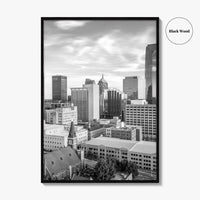 Oklahoma City Skyline Black and White Fine Art Photo Print, OKC Poster