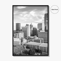 Oklahoma City Skyline Black and White Fine Art Photo Print, OKC Poster