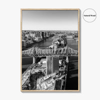 Queens Black and White Fine Art Photo Print, Ed Koch Queensboro Bridge NYC Poster