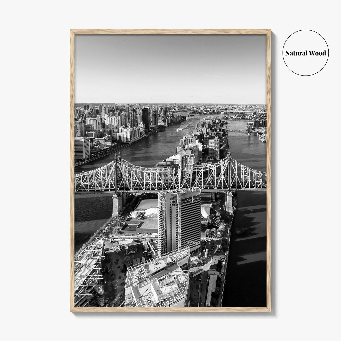 Queens Black and White Fine Art Photo Print, Ed Koch Queensboro Bridge NYC Poster