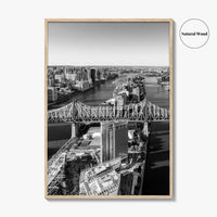 Queens Black and White Fine Art Photo Print, Ed Koch Queensboro Bridge NYC Poster
