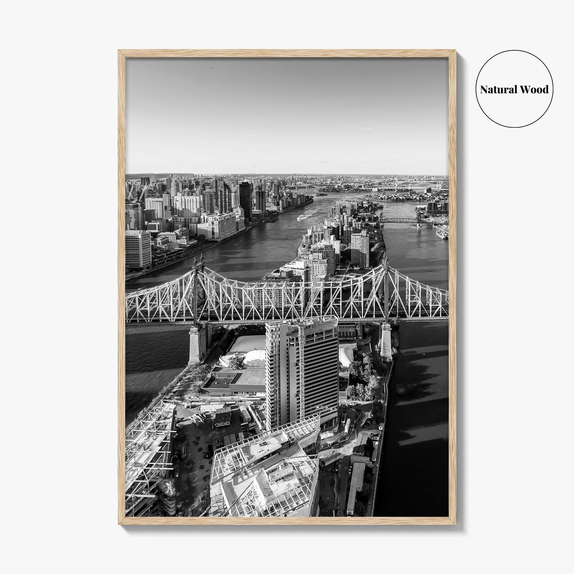 Queens Black and White Fine Art Photo Print, Ed Koch Queensboro Bridge NYC Poster