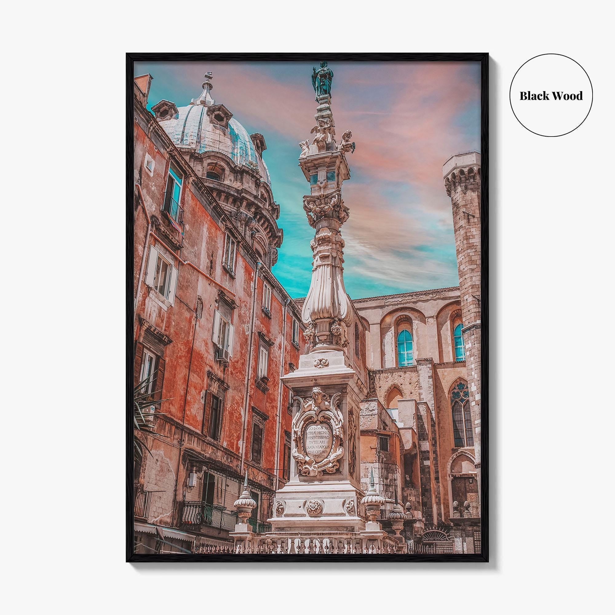 Naples Italy Fine Art Photo Print, Napoli Old Town, San Gennaro Obelisk Poster