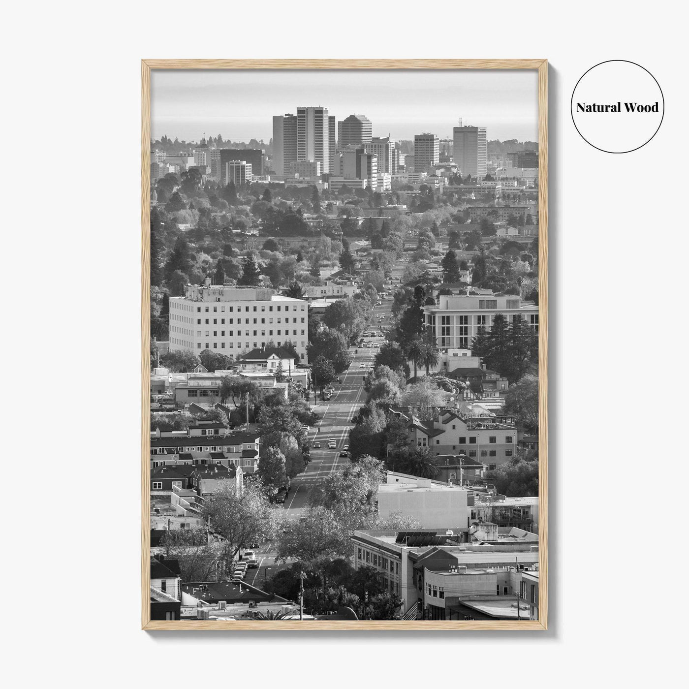 Oakland Skyline Black and White Fine Art Photo Print, Berkeley San Francisco Bay Poster