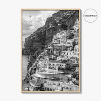 Positano Black and White Fine Art Photo Print, Amalfi Coast Italy Poster