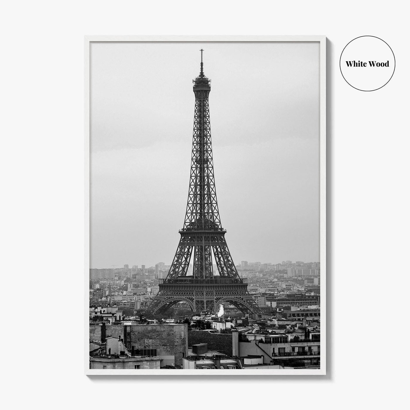 Paris Black and White Fine Art Photo Print, Arc de Triomphe, Eiffel Tower Poster