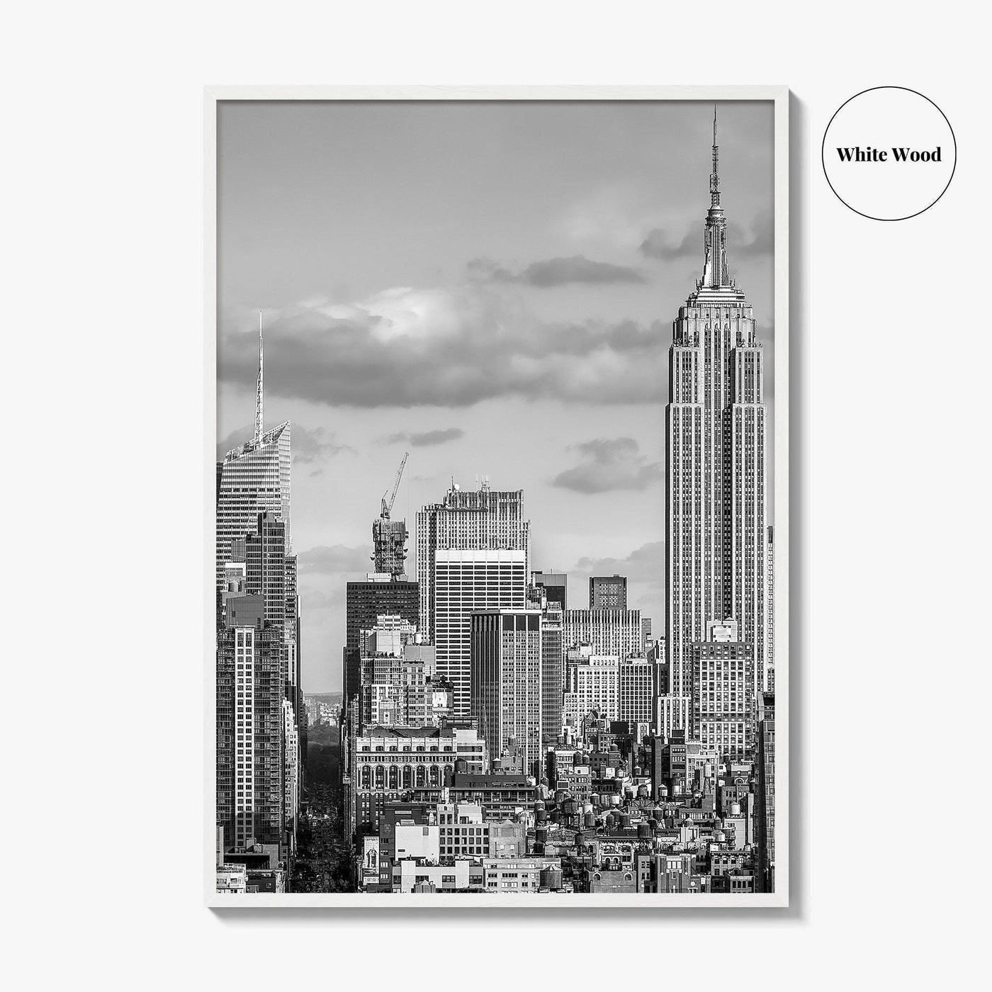 New York City Skyline Black and White Fine Art Photo Print, Manhattan Poster, USA