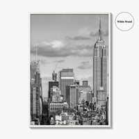 New York City Skyline Black and White Fine Art Photo Print, Manhattan Poster, USA