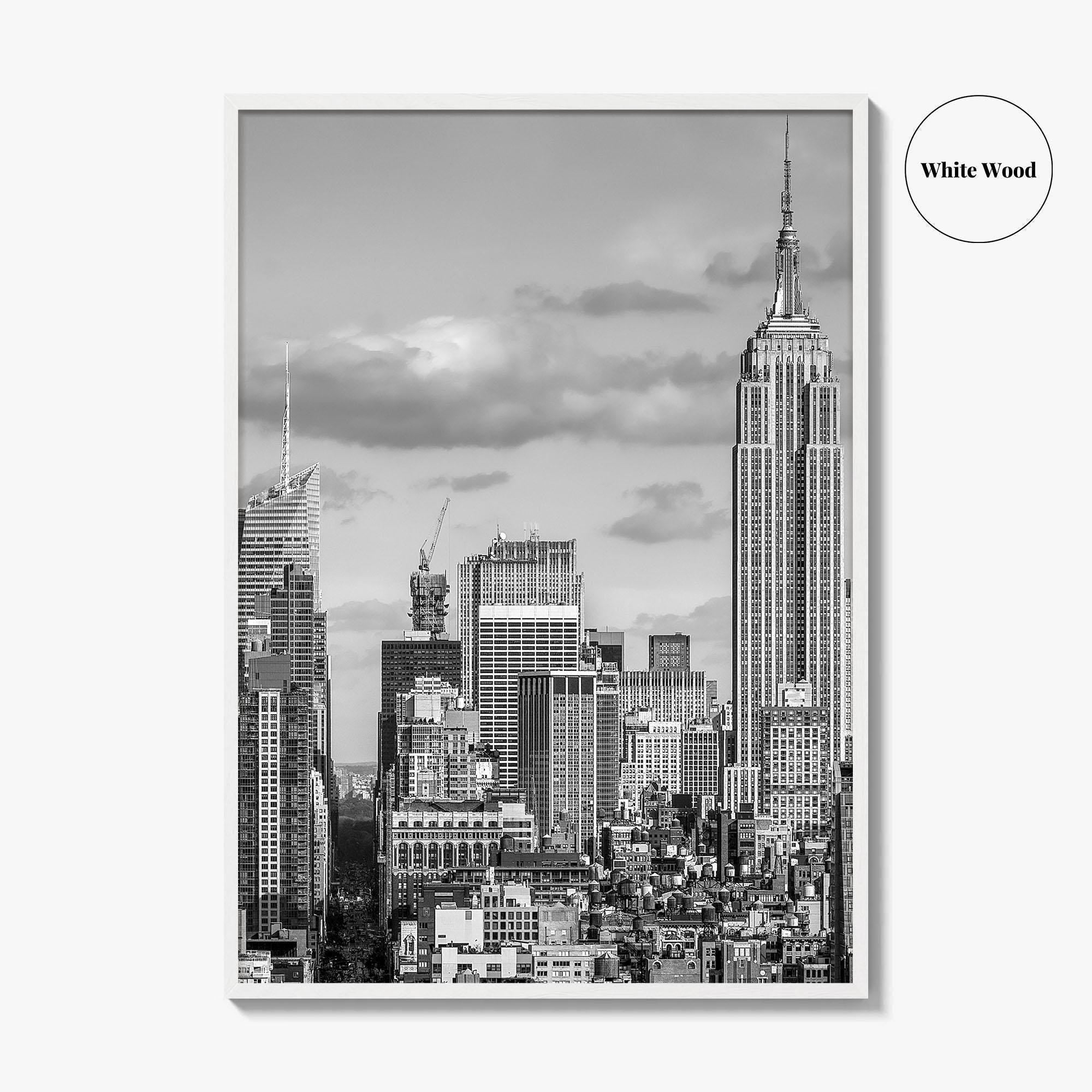 New York City Skyline Black and White Fine Art Photo Print, Manhattan Poster, USA