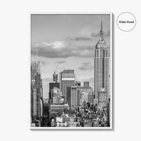 New York City Skyline Black and White Fine Art Photo Print, Manhattan Poster, USA