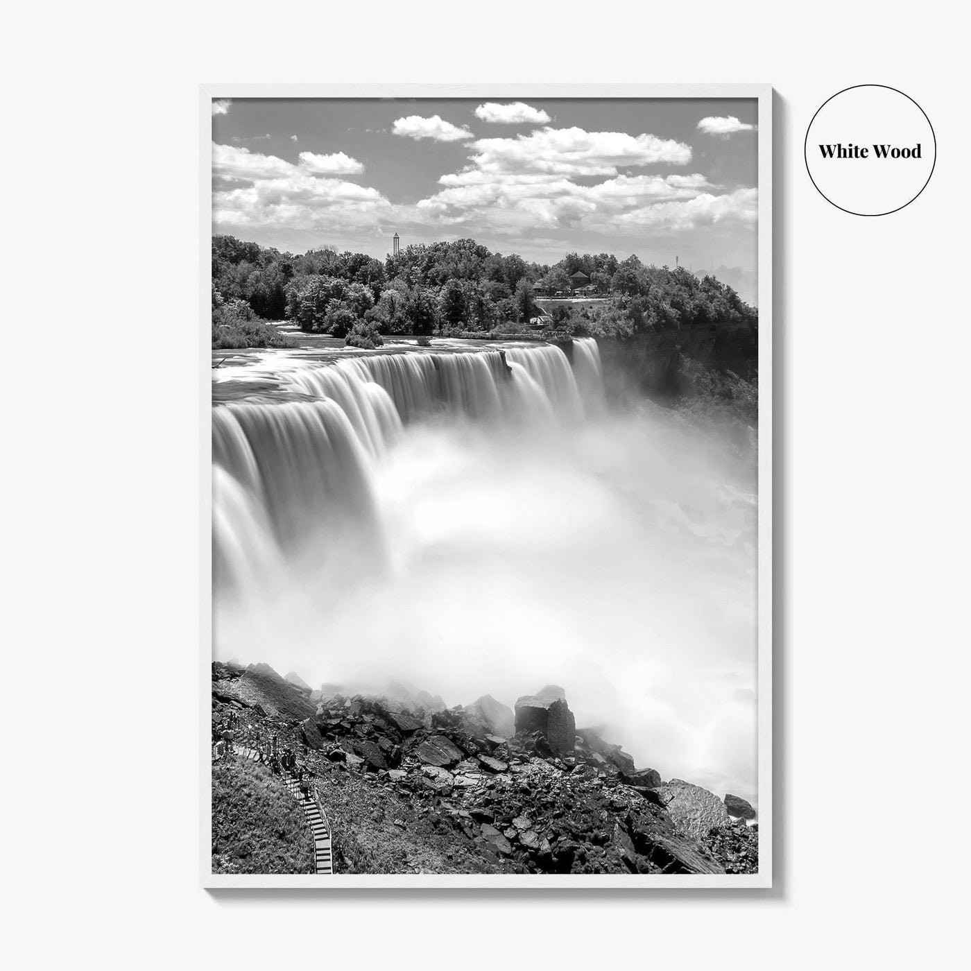 Niagara Falls Black and White Fine Art Photo Print, USA Canada Waterfall Ontario Poster
