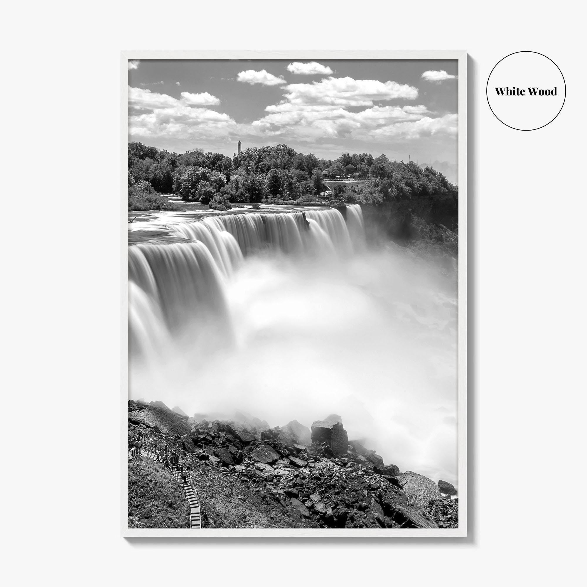 Niagara Falls Black and White Fine Art Photo Print, USA Canada Waterfall Ontario Poster