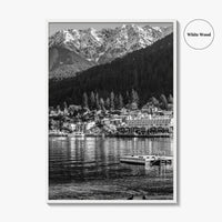 Queenstown Black and White Fine Art Photo Print, Lake Wakatipu, South Island Poster