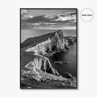 Neist Point Lighthouse Black and White Fine Art Photo Print, Isle of Skye Poster