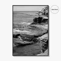 Point Loma Black and White Fine Art Photo Print, Sunset Cliffs San Diego Poster