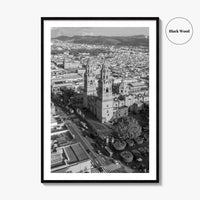 Morelia Black and White Fine Art Photo Print, Cathedral Michoacán Mexico Poster