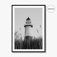 Montauk Black and White Fine Art Photo Print, Lighthouse, Hamptons, Long Island Poster