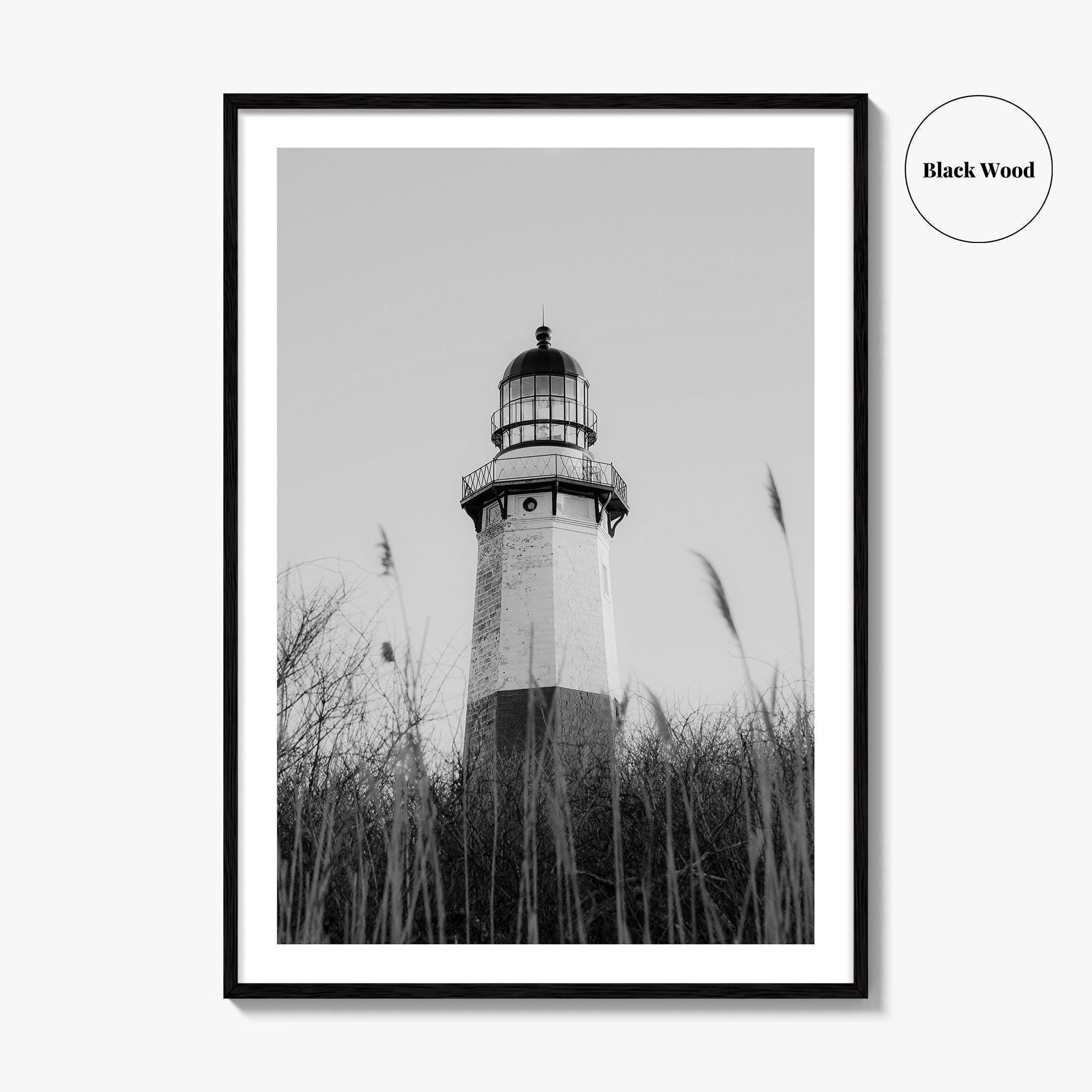 Montauk Black and White Fine Art Photo Print, Lighthouse, Hamptons, Long Island Poster
