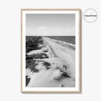 Nags Head Black and White Fine Art Photo Print, Outer Banks Fishing Pier Poster