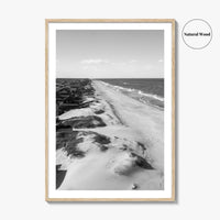 Nags Head Black and White Fine Art Photo Print, Outer Banks Fishing Pier Poster