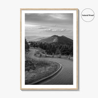 Mount Mitchell Black and White Fine Art Photo Print, Blue Ridge Mountains Poster