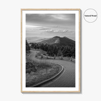 Mount Mitchell Black and White Fine Art Photo Print, Blue Ridge Mountains Poster