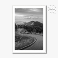 Mount Mitchell Black and White Fine Art Photo Print, Blue Ridge Mountains Poster