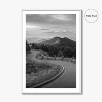 Mount Mitchell Black and White Fine Art Photo Print, Blue Ridge Mountains Poster