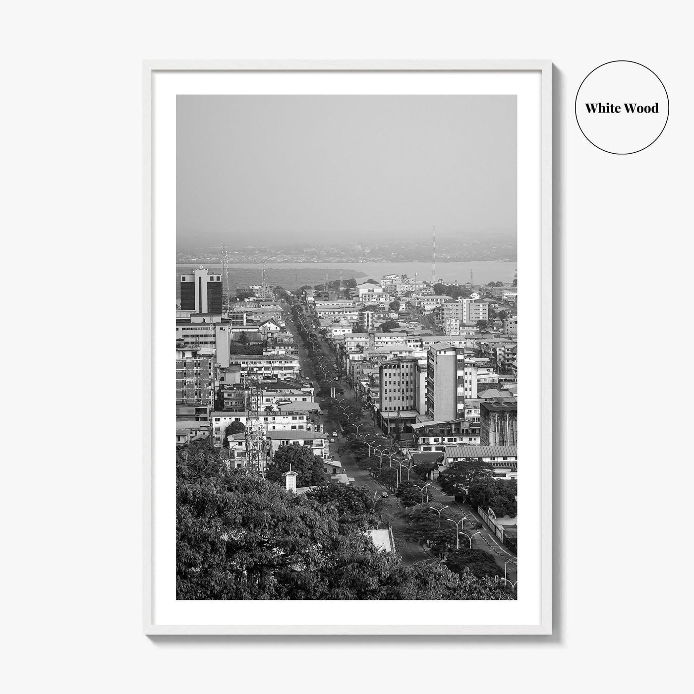 Monrovia Black and White Fine Art Photo Print, Liberia Cityscape Wall Decor Poster