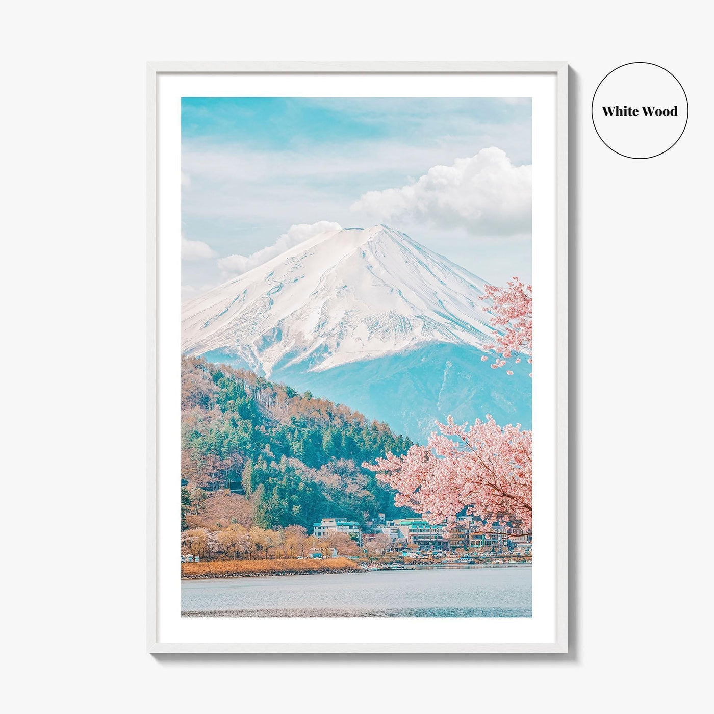 Mount Fuji Fine Art Photo Print, Kawaguchiko Japan, Sakura Cherry Blossom Wall Decor Poster