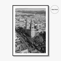 Morelia Black and White Fine Art Photo Print, Cathedral Michoacán Mexico Poster