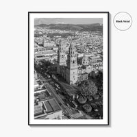 Morelia Black and White Fine Art Photo Print, Cathedral Michoacán Mexico Poster
