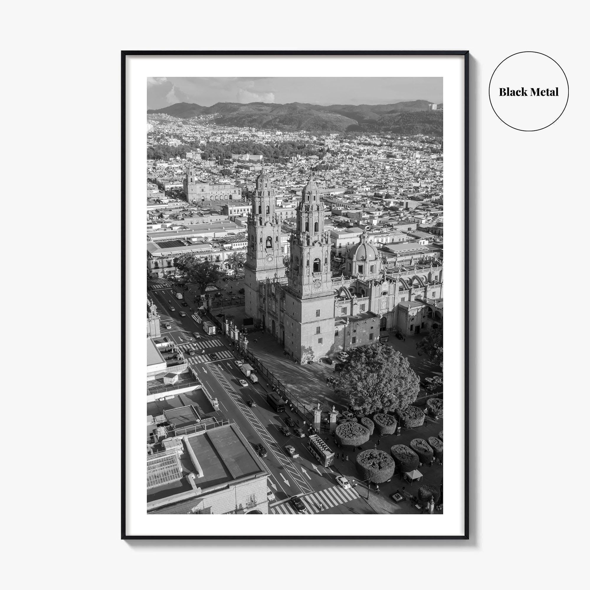 Morelia Black and White Fine Art Photo Print, Cathedral Michoacán Mexico Poster
