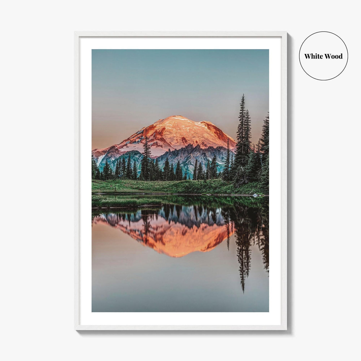 Mount Rainier Fine Art Photo Print, Tipsoo Lake, National Park, Washington USA Poster